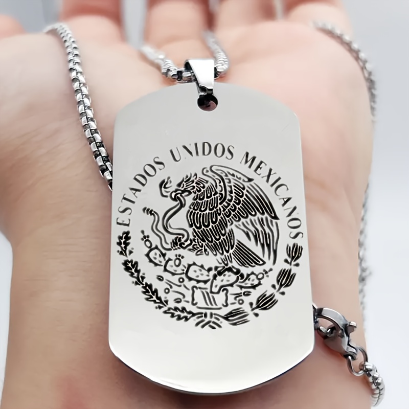 Personalized Mexican Eagle Flag Necklace